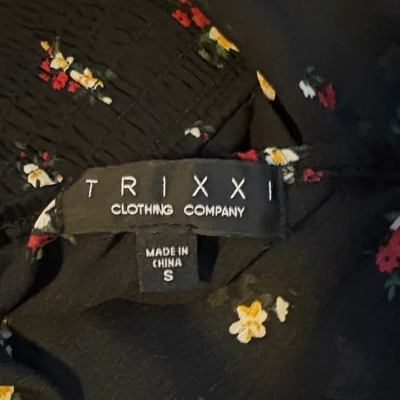 Trixxi Black Floral Mini Dress - Picture 3 of 4